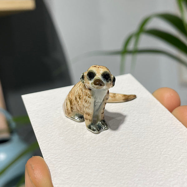 Meerkat  Brown Sitting Porcelain Figurine