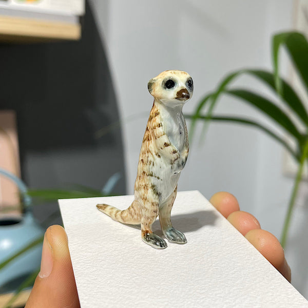 Meerkat Brown Standing Porcelain Figurine