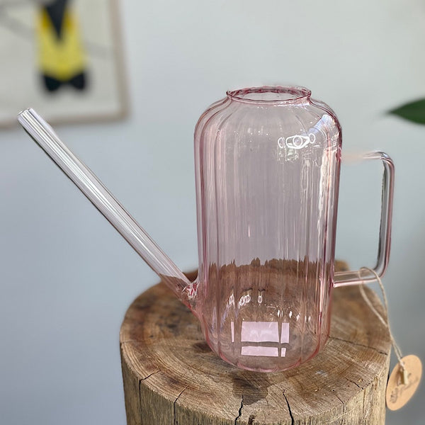 Glass Watering Can Pink
