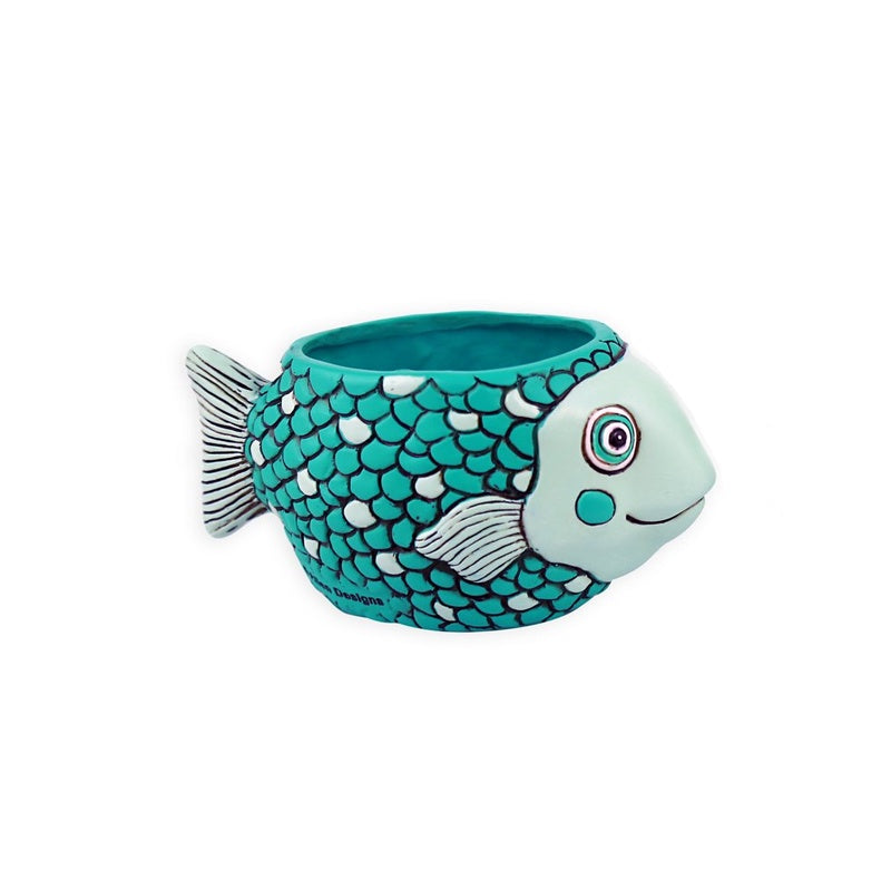 Baby Fish Planter Pot Teal 15cm The Green Vine Plants