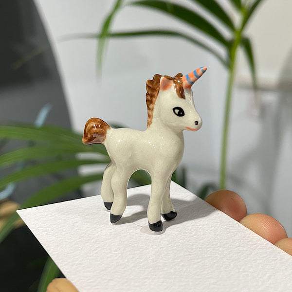 Unicorn Figurine White/Brown