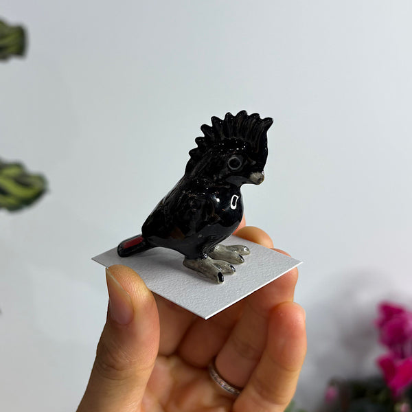 Black Cockatoo Figurine Small