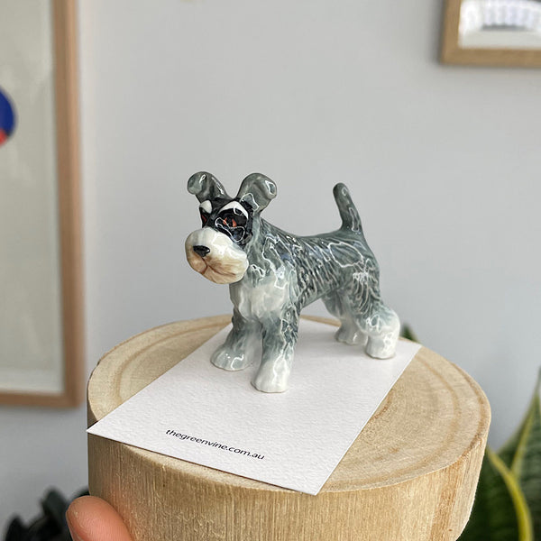 Schnauzer Standing Porcelain Figurine Small