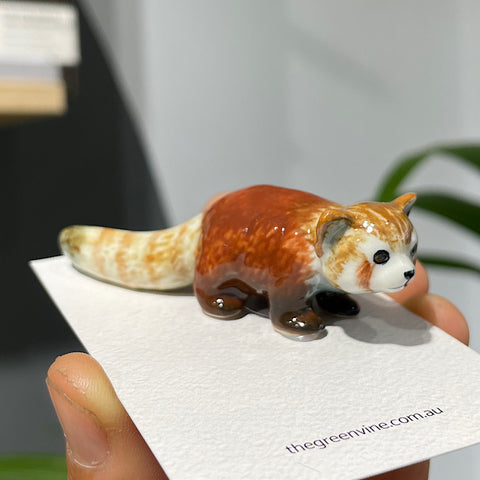 Red Panda Lying Porcelain Figurine