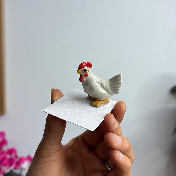 White Hen Figurine Small