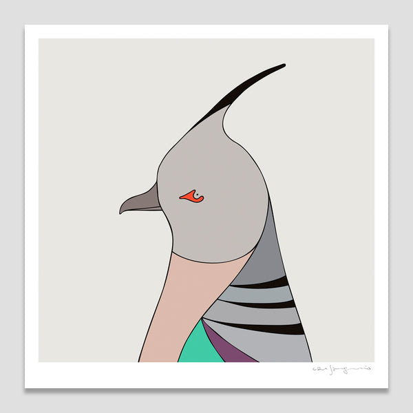 Crested Pigeon Art Print by Eggpicnic