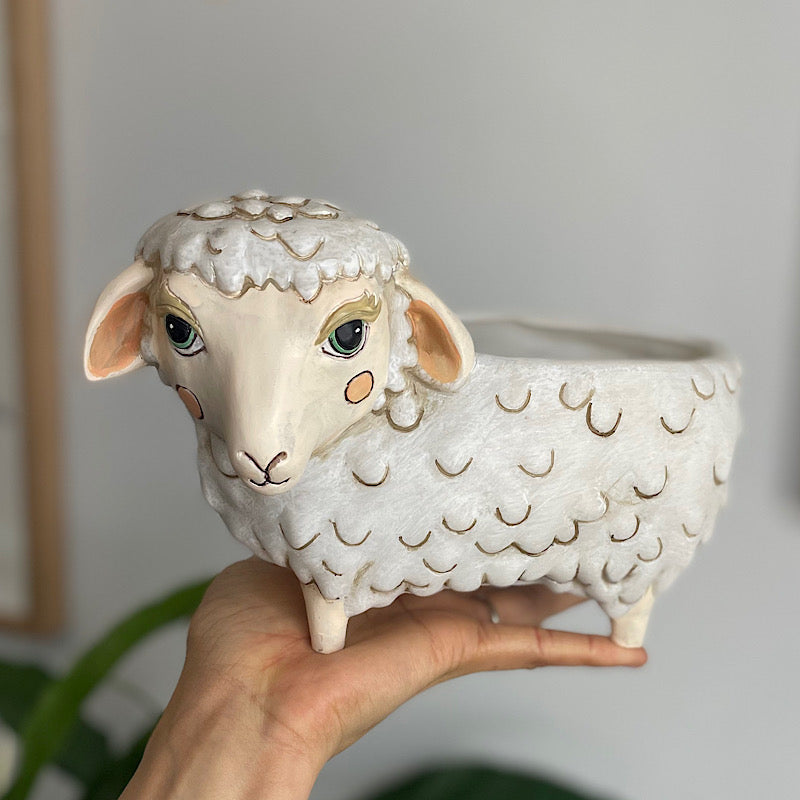 Sheep Planter Pot White