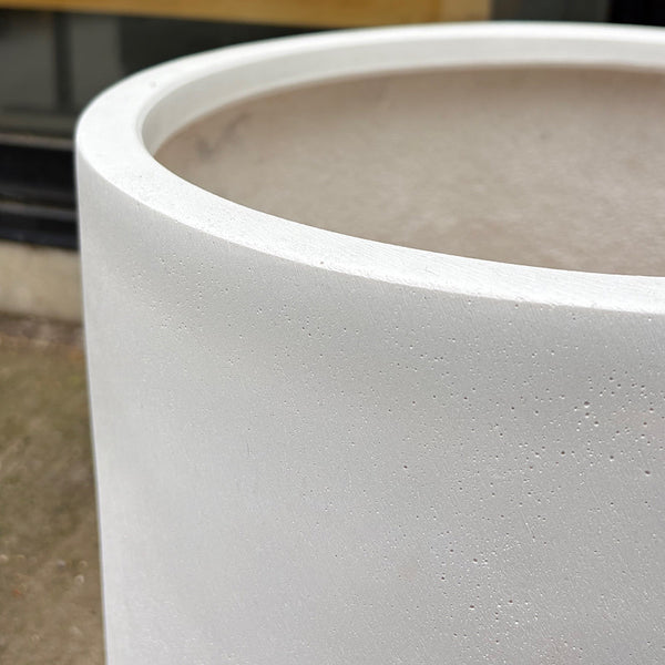 2x Modstone  Cylinder Pots White 34cm