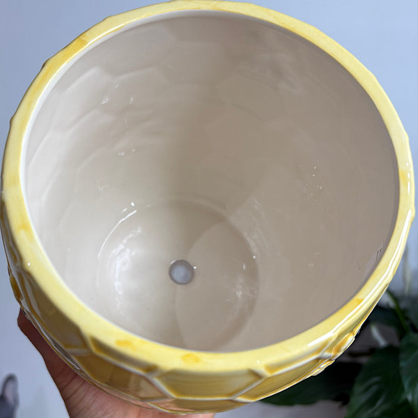 Beehive Planter Pot Yellow 15cm