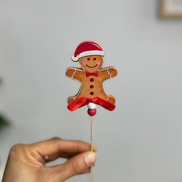 Gingerbread Man Ornament on Stick