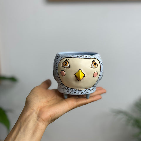 Baby Birdy Planter Pot Pale Blue