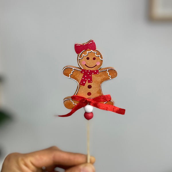 Gingerbread Man Ornament on Stick