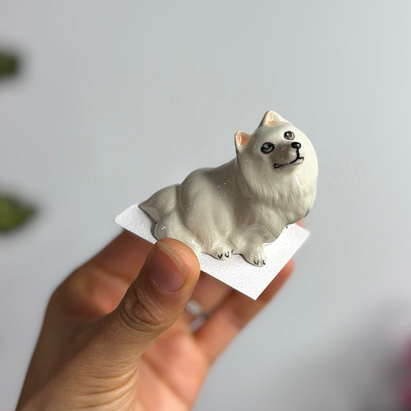 Japanese Spitz Sitting Figurine Small