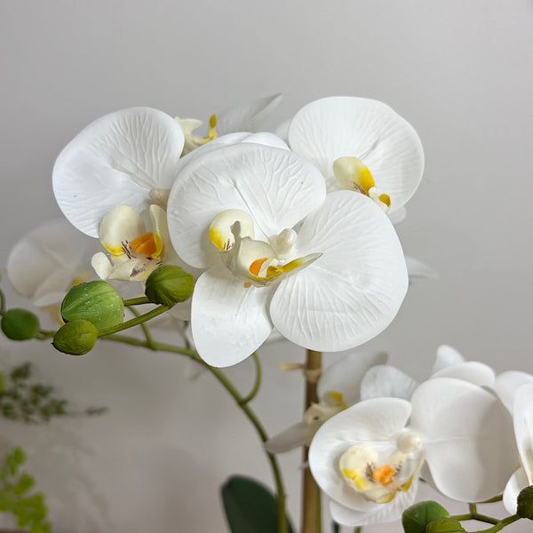 Artificial Phalaenopsis White Orchid in Pot
