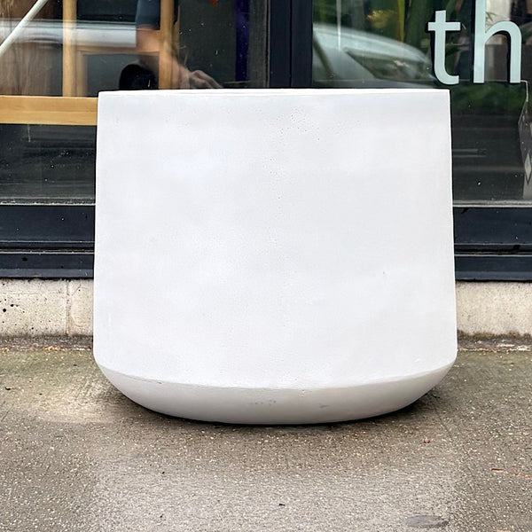 2x Modstone  Cylinder Pots White 34cm