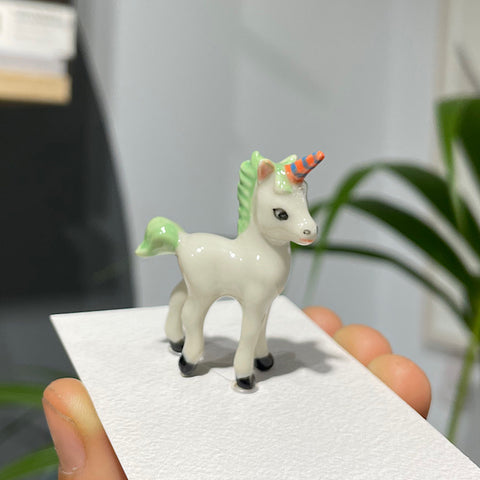 Unicorn Figurine White/Green