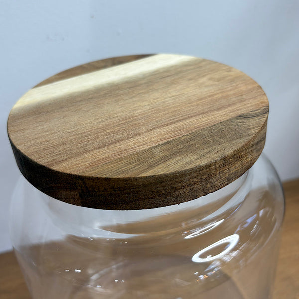 Leo Glass Terrarium Jar with Timber Lid