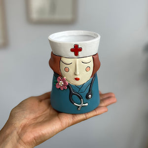 Baby Medi Girl Red Hair Planter