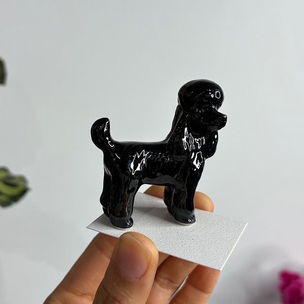 Black Poodle Standing Figurine Small