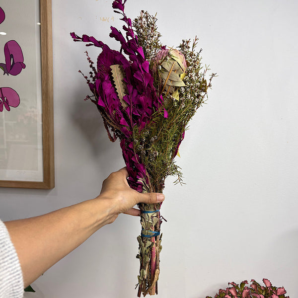 Australian Dried Native Flowers Bunch in Pink