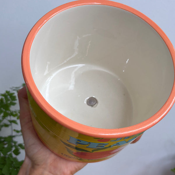 Just Peachy Can Planter Pot Yellow 14cm