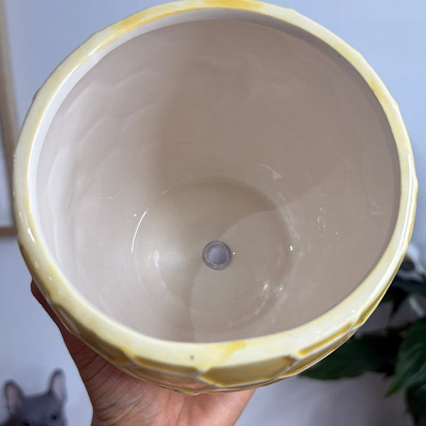 Beehive Planter Pot Yellow 13cm
