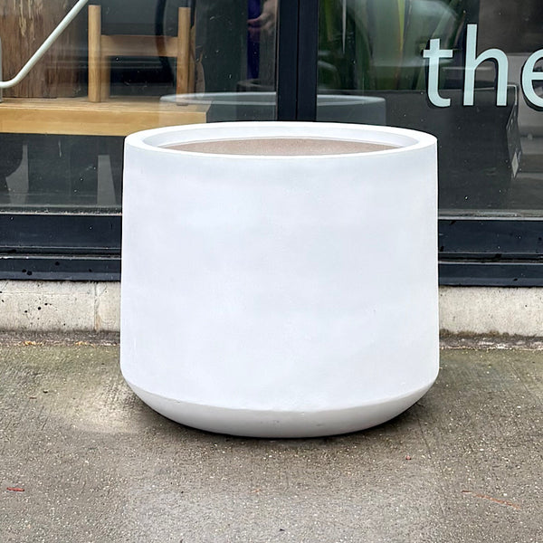 2x Modstone  Cylinder Pots White 34cm