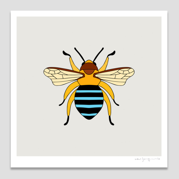 Blue-banded Bee Art Print by Eggpicnic