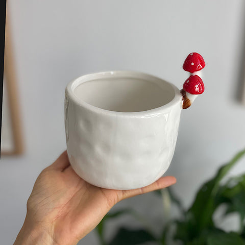Toadstool Pot White 13cm