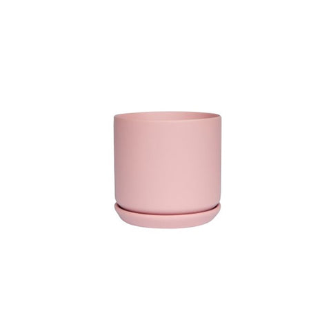 Cylinder Pot with Saucer Mini Blush Pink 8cm