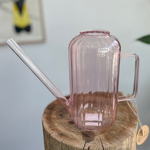 Glass Watering Can Pink
