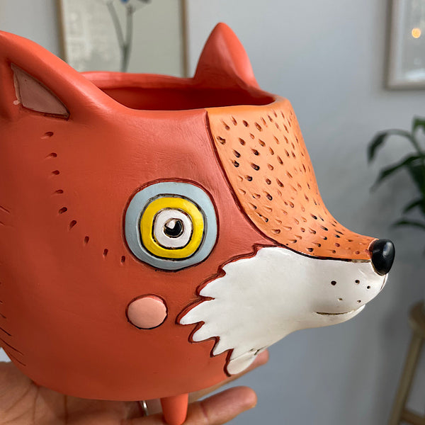 Orange Fox Planter 20cm