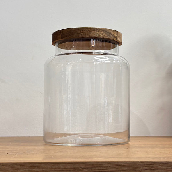 Leo Glass Terrarium Jar with Timber Lid
