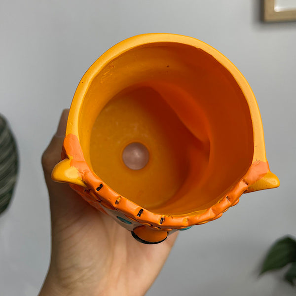 Baby Lion Planter Pot Orange 8cm