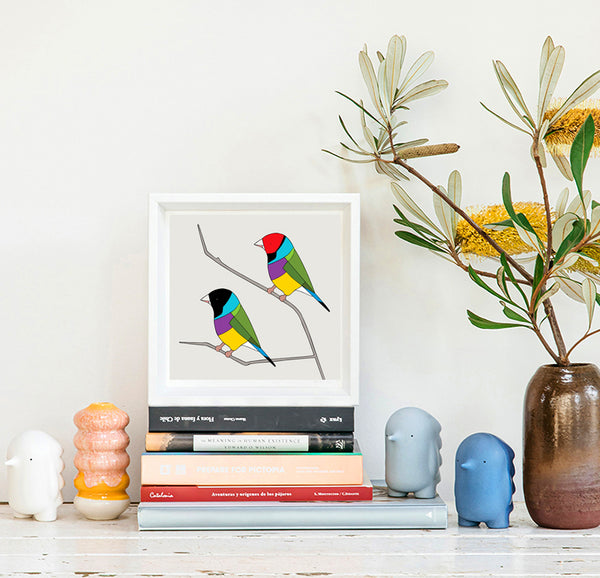 Gouldian Finches Framed Art Print by Eggpicnic