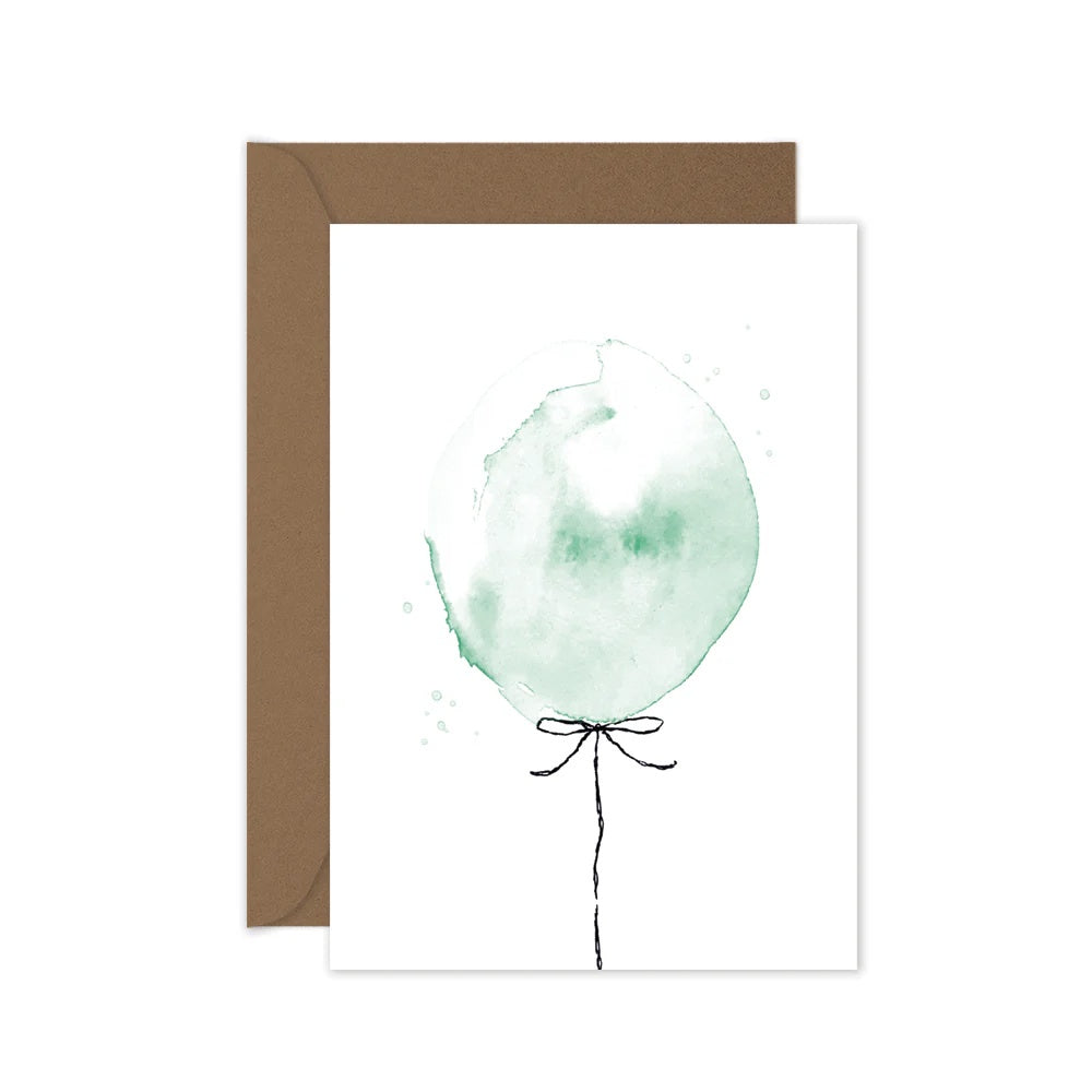 Green Balloon Greeting Card