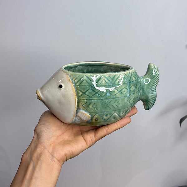 Reef Fish Planter Blue 13cm