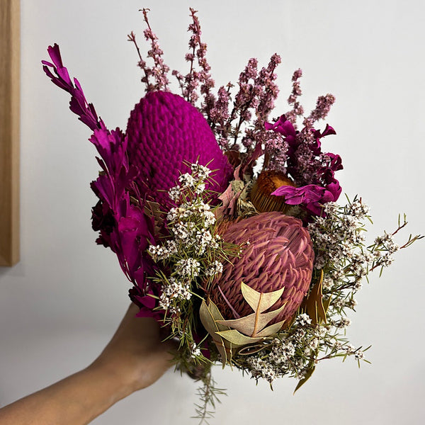 Australian Dried Native Flowers Bunch in Pink