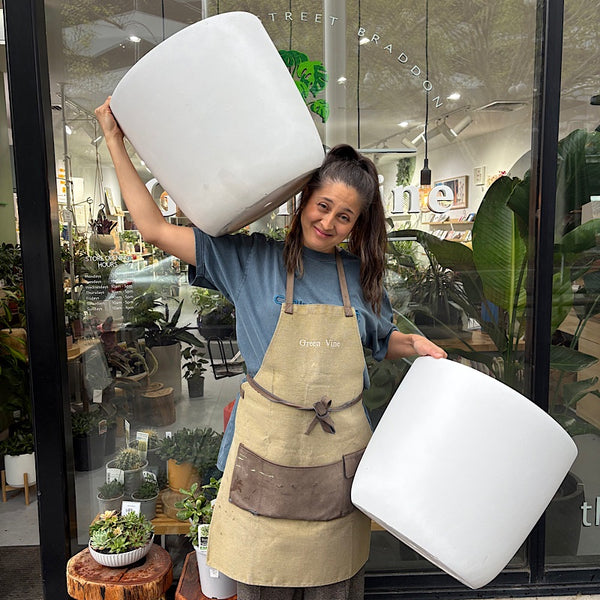 2x Prague Egg Pots White 41cm