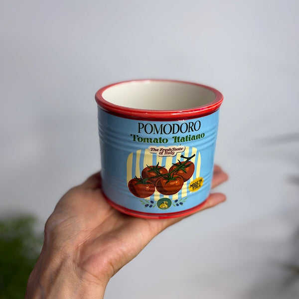 Tomato Italiano Can Planter Pot Blue 10cm