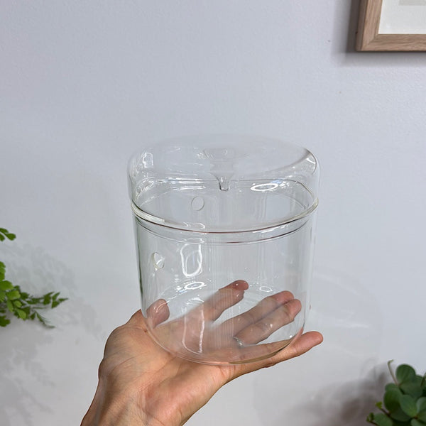 Astrid Dome Glass Atrium Terrarium with Droplet Lid 12cm