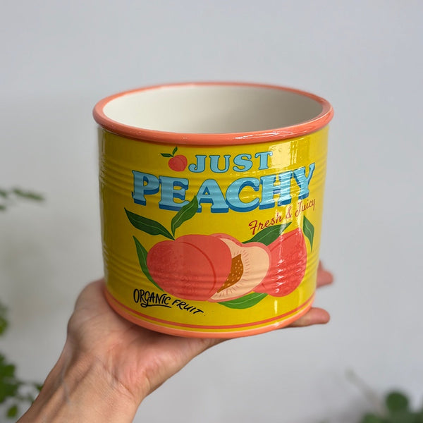 Just Peachy Can Planter Pot Yellow 14cm