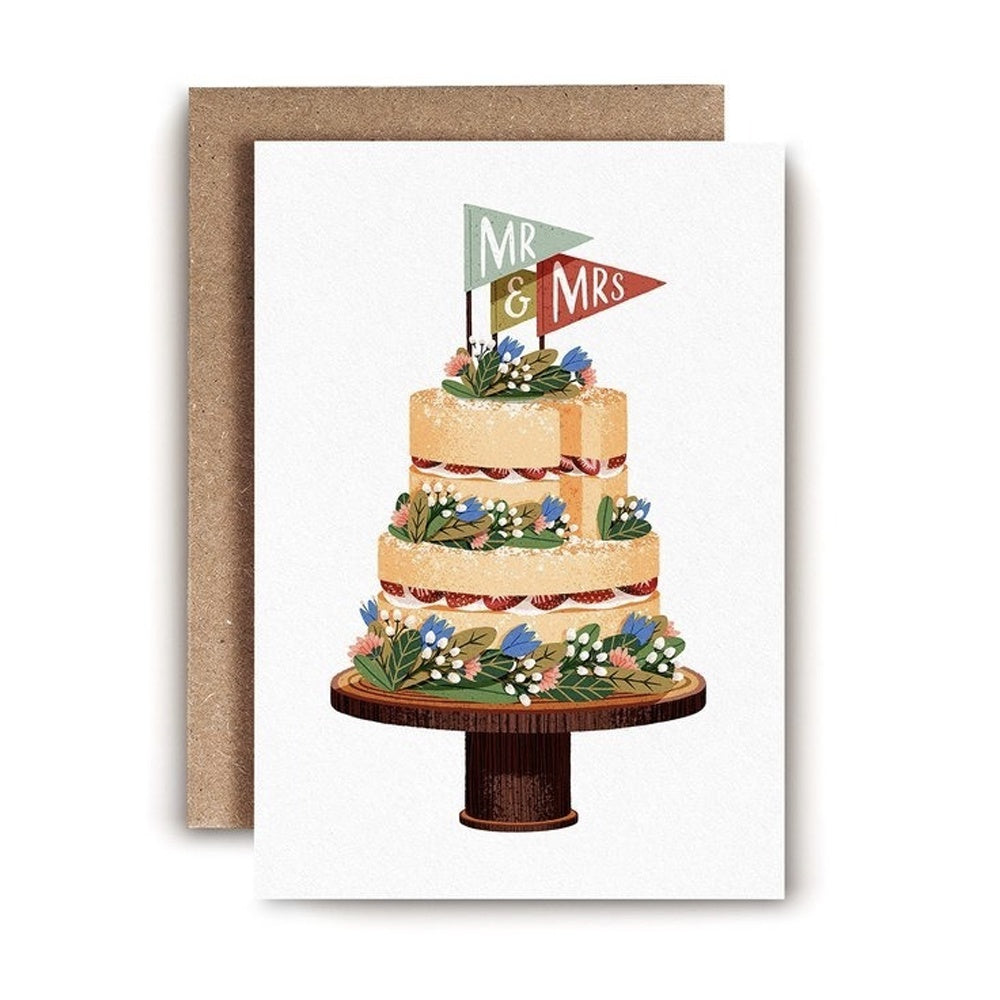 Mr & Mrs Cake Greeting Card