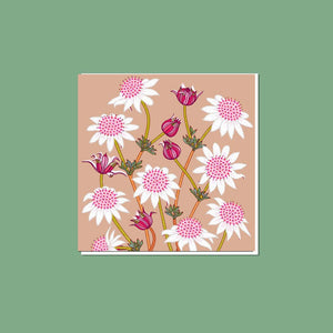 Pink Flannel Flowers Greeting Card