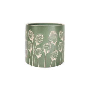 Poppy Planter Pot Sage 12cm