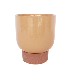 Prim Tall Planter with Saucer Peach 16cm