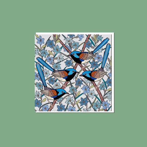 Variegated Fairy Wrens Greeting Card