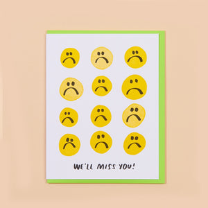 We'll Miss You Letterpress Greeting Card