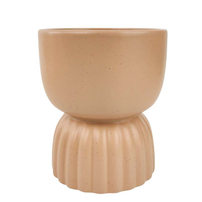 Leilani Pedestal Planter Beige 16cm