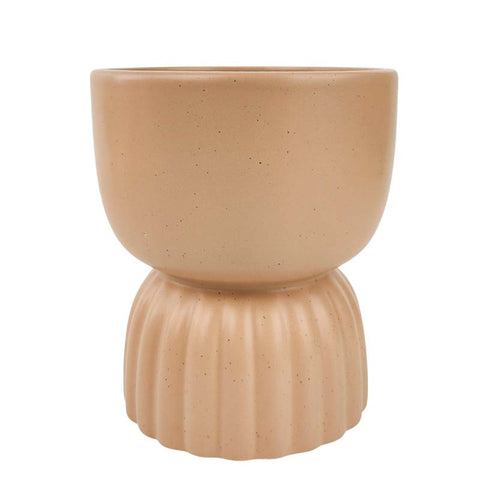 Leilani Pedestal Planter Beige 16cm